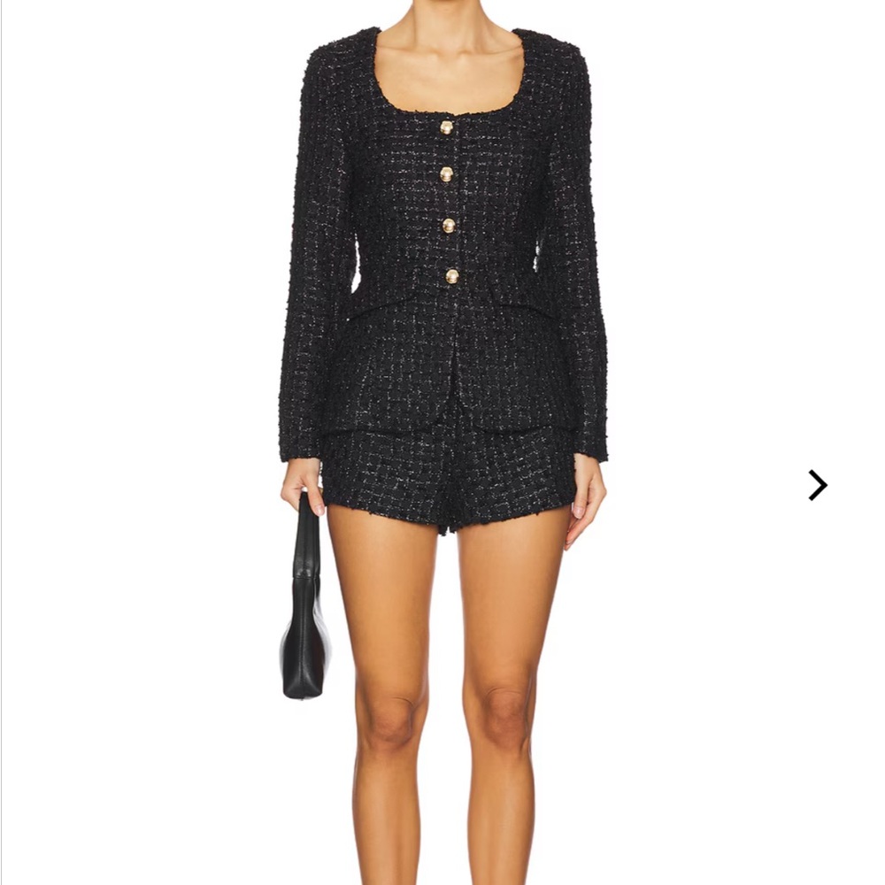 Amanda Uprichard hot pink  Tweed romper